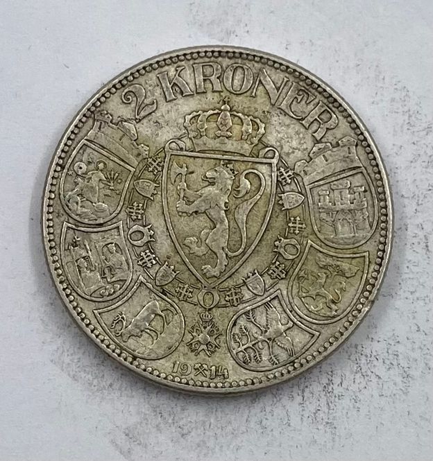 Hovedbilde 2 kr 1914. Kv. 1/1+