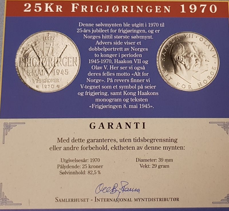 25 kr 1970 i pappomslag