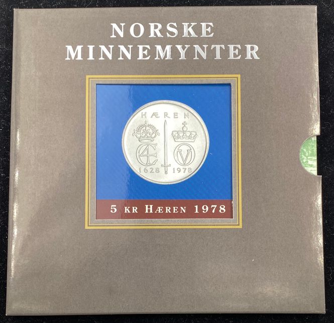 Hovedbilde 5 kr 1978 Hæren 350 år. kv. 0. I folder med info