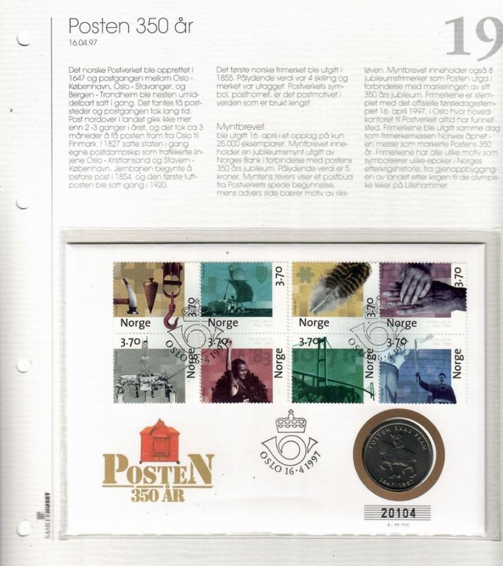 Nr 19. Posten 350 år.