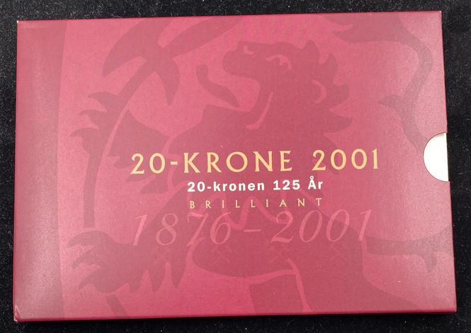 Hovedbilde 20 kroner 2001 m/stjerne BU i ramme