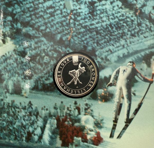 Hovedbilde 100 kr 1991 - Skøyteløpere (i pappomslag)