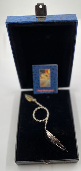 Hovedbilde Sukkerstrø skje 11,7 cm med blad i originalt ...